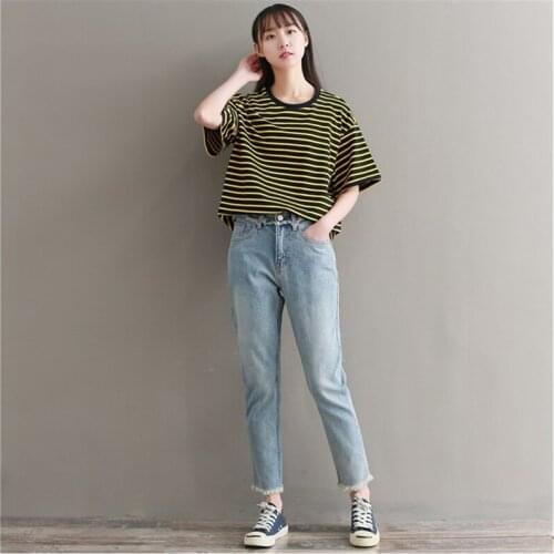 New fashion Plus size women straight jeans pants Big yards loose BF wind straight boyfriend jeans female woman pants 3XL