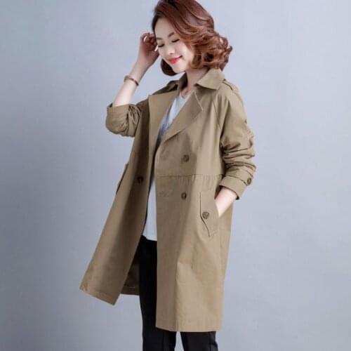 CAN XIN 2021New Fashion Designer Brand Classic Trench Khaki Green Orange Double Breasted Women Patchwork Windbreaker Coat 4XL