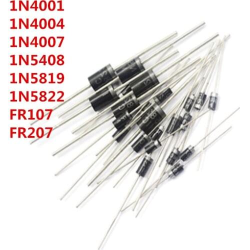 100PCS/LOT 1N4001 1N4004 1N4007 1N5408 1N5819 1N5822 FR107 FR207 DO-41 Rectifier Diode