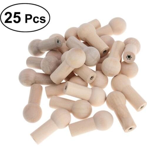 25pcs/set Wooden Hook Accessories Wood Clothing Hooks Shaker Pegs 51mm*23mm*15mm