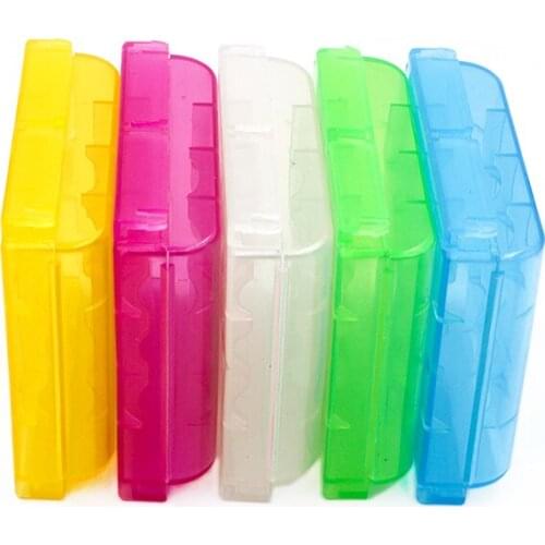 5pcs Hard Plastic Case Holder Storage Box Cover For Rechargeable AA AAA Battery 14500 10440 Container
