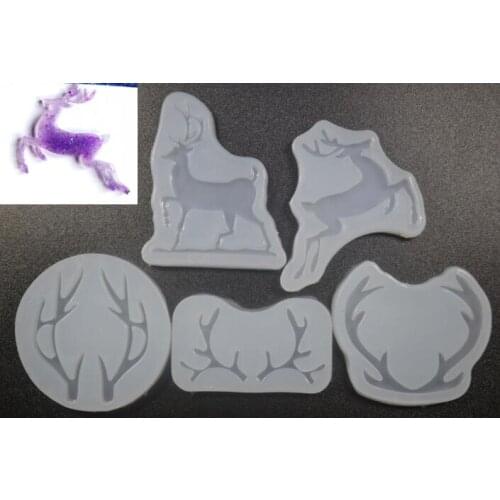 5 types Deer antlers Liquid silicone mold DIY resin jewelry necklace pendant lanugo mirror mold resin molds for jewelry diy gift