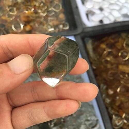 8 pieces natural Brazilian crystal stone, green ghost stone pendant, crystal household decoration