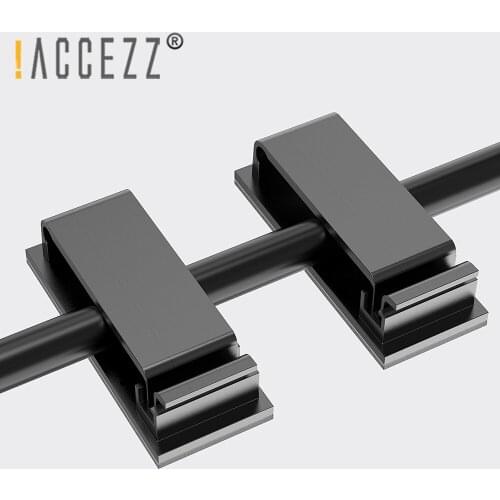 !ACCEZZ 20Pcs Desktop Cable Clamp Organizer Self-adhesive Buckle Clips For Headphone Mouse Keyboard Cable Wire Management Winder