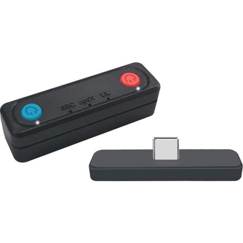 Bluetooth 5.0 Audio Transmitter Adapter with USB C and USB a Connector for Switch & PS4 Mic Included APTX Low Latency
