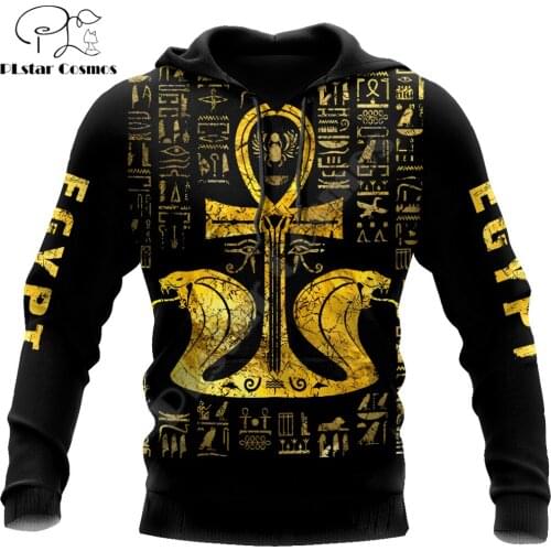 Ankh Ancient Egypt 3D All Over Printed Mens autumn Hoodie Harajuku Unisex Casual Pullover Streetwear Jacket Tracksuits DK119