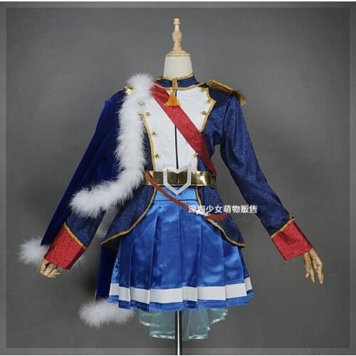 Anime Revue Starlight Kagura Hikari Cosplay Costume Blue Combat Uniform Dress Halloween/Party Role Paly Clothing Custom-Make