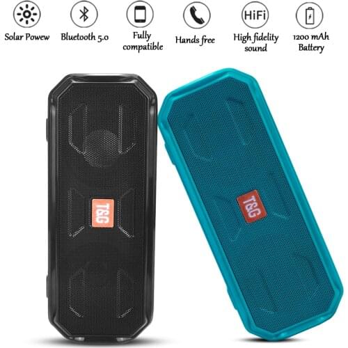 TG280 Bluetooth Speaker Portable Wireless Stereo bass Music Box TWS Outdoor Speaker Support TF/FM Radio/USB/AUX With flashlight