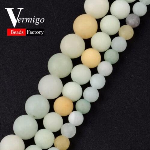 Free Shipping Natural Stone Beads Matte Dull Polish Amazonite Round Loose Beads For Jewelry Making Diy Bracelet Accessories 15"