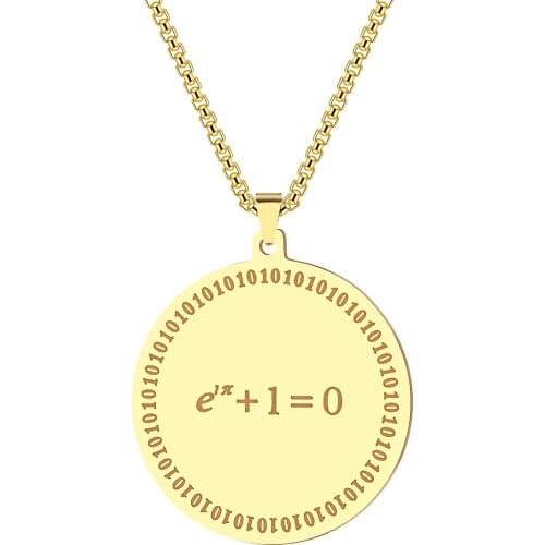 QIAMNI Eulers Equation Identity Symbol Pendant Chain Necklace Creative Mathematical Characters Jewelry Gift For Math Teacher