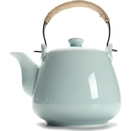 Chinese Style Celadon Loop-Handled Teapot Large Capacity Teapot Single Teapot Kettle fen qing Household Pot teapot ceramic