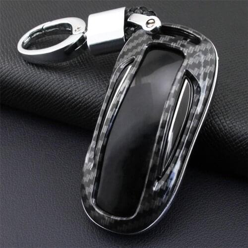 Car Key Shell Remote Control Bag Protective Cover With Key Chain For Tesla Model X/S