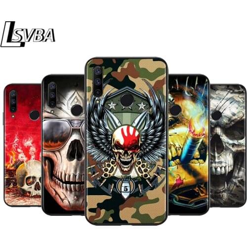 Horror Skull Art for Huawei Honor 30 20S 20 10i 9S 9A 9C 9X 8X 10 9 Lite 8A 7C 7A Pro Phone Case Black Cover