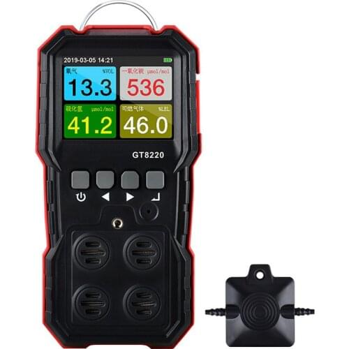 4 In 1 Gas Detector LCD Carbon Monoxide Monitor Hydrogen Sulfide Oxygen Combustible Gas Leak Sensor Analyzer Data Alarm Tester