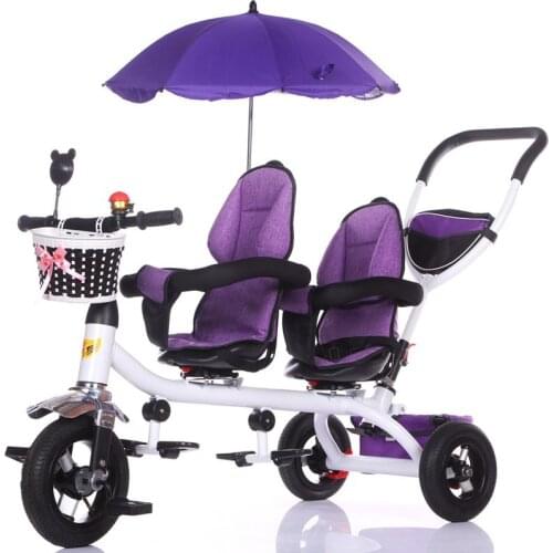 Child Tricycle Twin Wheelbarrow Baby Bike Baby Stroller Baby Buggy Portable Car Seat Kid Car Seat Car Chair for Children