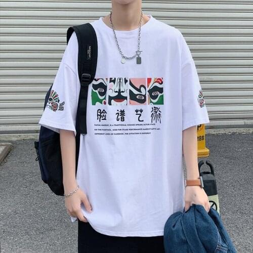 2021 Fashion T Shirt Mens Hip Hop Print Tshirt Streetwear Summer Cotton T-Shirts Short Sleeve Tops Tee Black/White/Lake blue