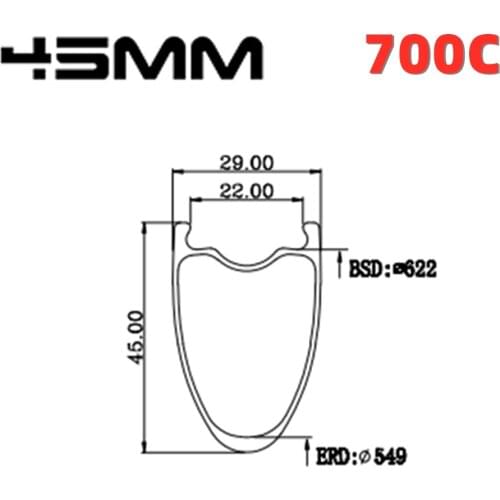 HULKWHEELS Gravel Cyclocross Disc Brake Carbon Fiber Rim 405g super light weight 45mm*29mm Tubeless Road Bike Rims Bicycle Wheel