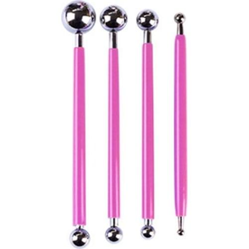 4pcs Sculpture Modeling Tools Dual-Ended Ball Stylus Clay Dotting Sculpting Modeling Polymer Clay Tools