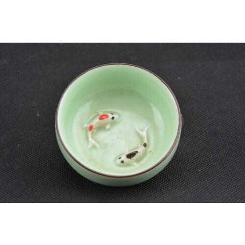 Rare QingDynasty porcelain cup, two fish,Hand-painted crafts,Collection&Adornment,Free shipping