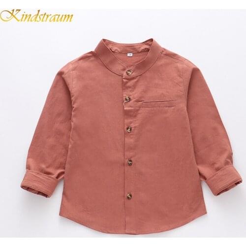 Kindstraum 2019 New Boys/Girls Solid Shirts High Cotton Children Bottons Clothes Autumn Full Length Wear for Kids,DC176