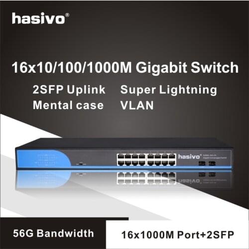 16 Port RJ45 Gigabit Enthernet switch lan switch ethernet switch with 2x1000M SFP Uplink