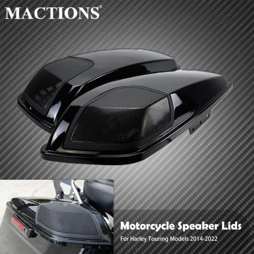 Motorcycle Saddlebag Lid Speaker Cutouts Grilles Covers Fits For Harley Touring Electra Glide Street Glide CVO FLHXSE 2014-2019