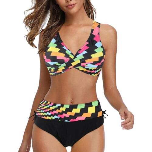 2021 Sexy Bikinis Set Women High Leg Swimming Suit Women Plus Size Print Tankini Swimjupmsuit Swimsuit Beachwear Padded Swimwear
