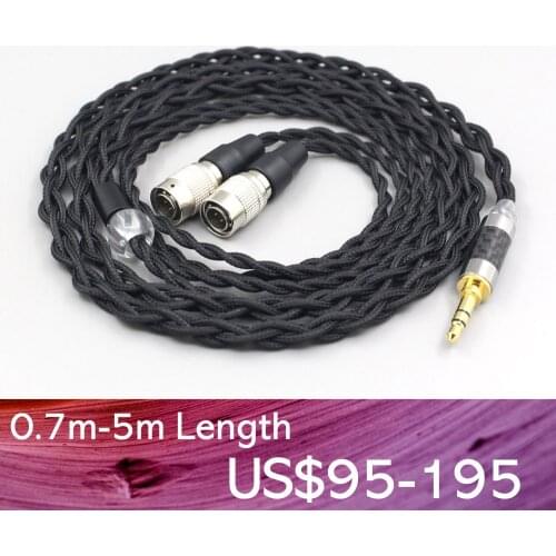 LN007449 Pure 99% Silver Inside Headphone Nylon Cable For MrSpeakers Ether 2 system CX Noire RT Closed Back Planar Magnetic