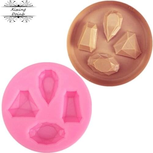 Gemstones Set Silicone Mold Sugarcraft Fondant Chocolate Candy Gumpaste Mold Cupcake Topper Cookie Baking Cake Decorating Tools