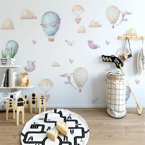 Milofi custom 3D printing wallpaper mural modern minimalist bird hot air balloon Nordic childrens room background wall