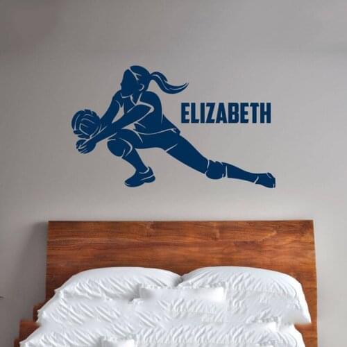 Custom Name Girls Volleyball Slide Dig. - 0278 - Home Decor - Wall Decor Plane Wall Sticker Paper Single-piece Package ROWNOCEAN