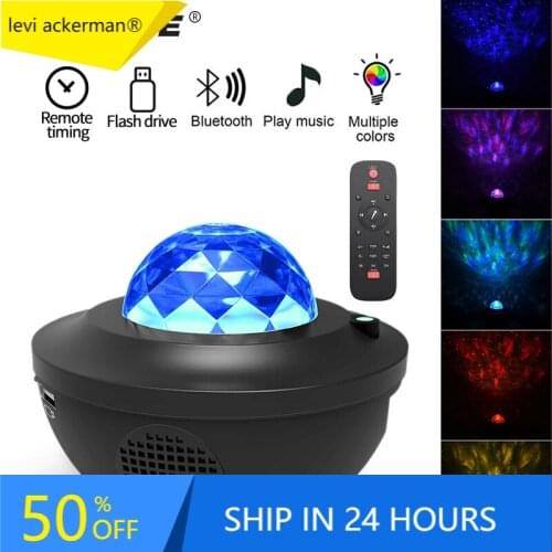 New LED Night Light Starry Sky Projector Colorful Star Moon Night Lights for Bedroom Decor Gift Remote Control Music Lamp