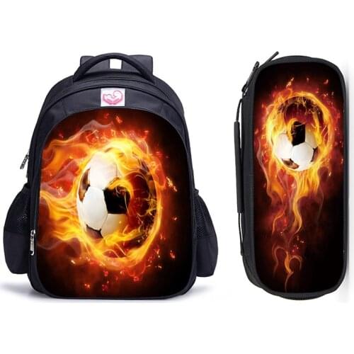 16 Inch Cool Soccerly / Footbally Children School Bags Orthopedic Backpack Kids School Boys Girls Mochila Infantil Catoon Bags