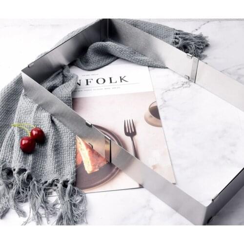 Stainless Steel Rectangle Mousse Ring Bakeware Mousse Mold Square Cake Mold Bakeware Telescopically Retractable 15-28cm