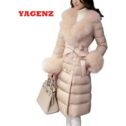 2019 White duck down 95% High quality Slim Down clothes coat New Korea Ms Winter jacket Warm Fur collar Elegant down Coat Women