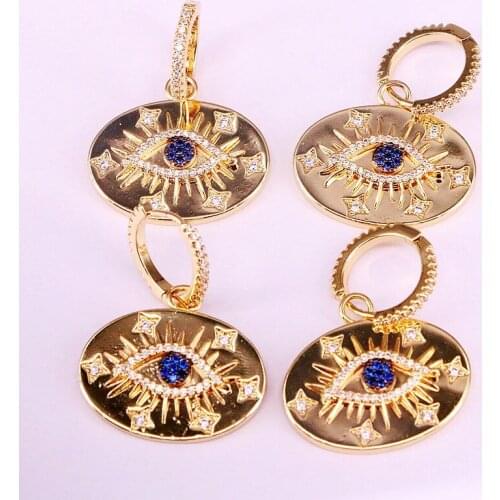 4Pairs, Fashion CZ Stone Geometric Earring Zirconia Eye Earrings Cz Micro Pave For Women Girls Party Jewelry