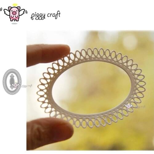 Piggy Craft metal cutting dies cut die mold 2Pcs Lace oval plate Scrapbook paper craft knife mould blade punch stencils dies