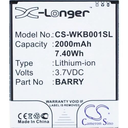 Cameron Sino Mobile SmartPhone Replacement Li-ion Battery 2000mAh For BARRY BBK Barry, Barry Dual SI Free Tools