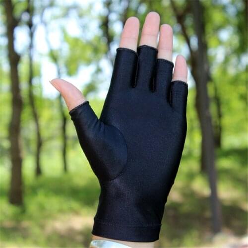 1 Pair Half Fingers Driving Gloves Summer Women UV Sunscreen Short Sun Gloves Flexible Spandex Thin Touch Screen Gloves