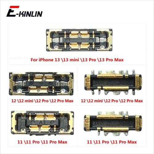 10pcs\lot Inner FPC Connector For iPhone 12 mini 12 11 Pro Max Battery Clip Contact Pins Holder On Motherboard Flex Cable
