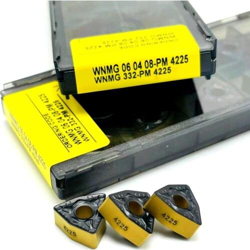10 pieces WNMG060408 pm 4225 high-quality cylindrical carbide tool lathe tool alloy insert turning tool WNMG 060408 cutting tool