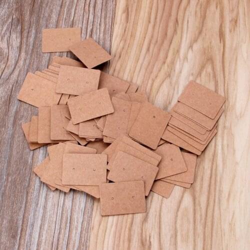100Pcs/Set Kraft Paper Cards Earrings Ear Studs Display Jewelry Packaging Cards