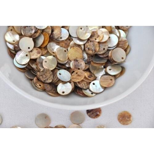 1200pcs mother of pearl button jewelry making materials 10mm-11mm shell beads side holes D15