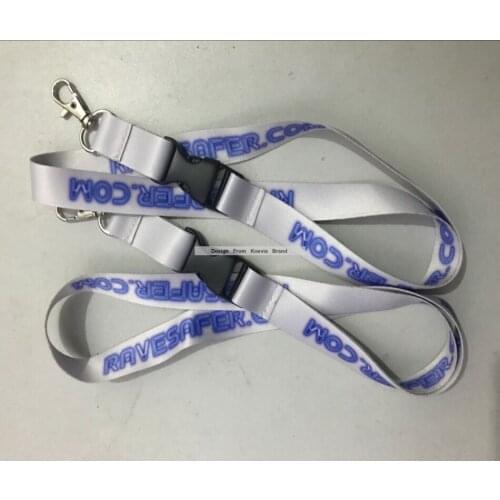 20MM Custom Gray Polyester Lanyard Logo Heat Transfer Print Both Side Print Safety Released Neck Lanyard For Promotion