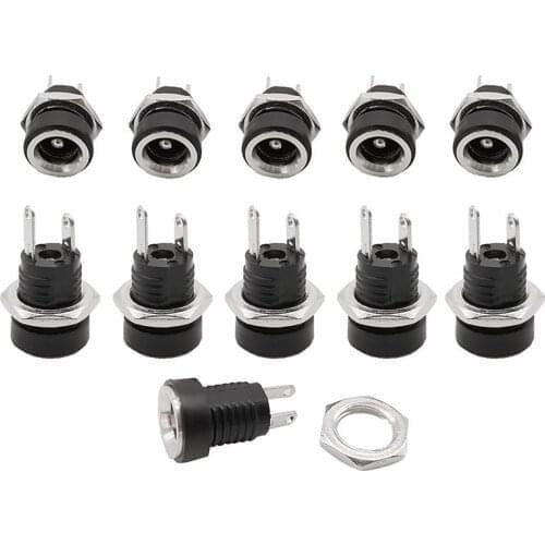 20pcs DC022B Panel Mount Connector 3A 12v 5.5 x 2.1mm / 5.5x2.5mm / 3.5 x 1.3mm DC-022B DC Power Supply Socket Female Jack