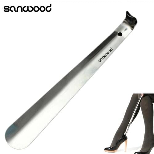 2018 New Design Durable Handle Professional Metal Silver Color Shoe Horn Lifter Long Shoespooner Gifts