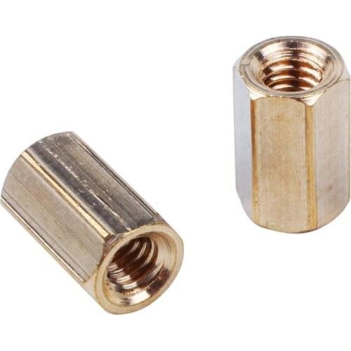 25Pcs M4 X 10Mm Female Threaded Brass Hex Standoff Pillar Spacer Nut