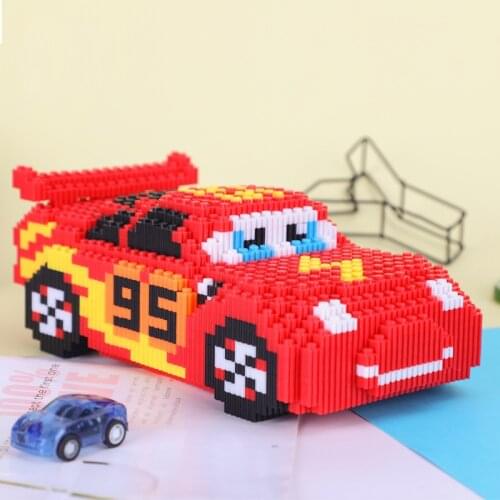 2900pcs Cartoon Cars Diamond Building Blocks Lightning McQueen Cute DIY Model Connection Mini Bricks Car For Blocks Toy