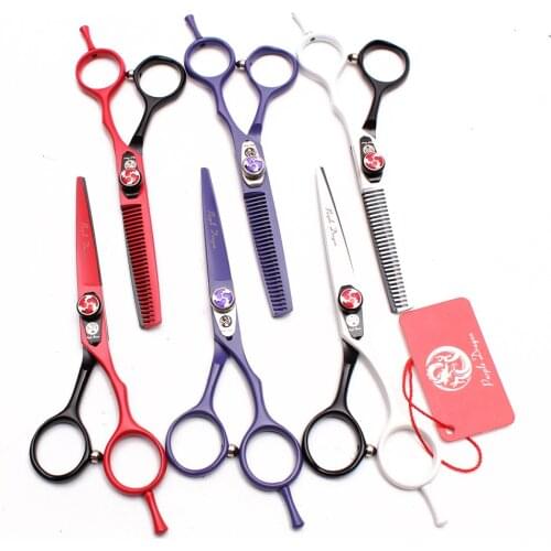 5.5inch 16cm JP Purple Dragon Professional Hairdressing Scissors Barber Makas Cutting Shears Thinning Scissors Hair Scissors