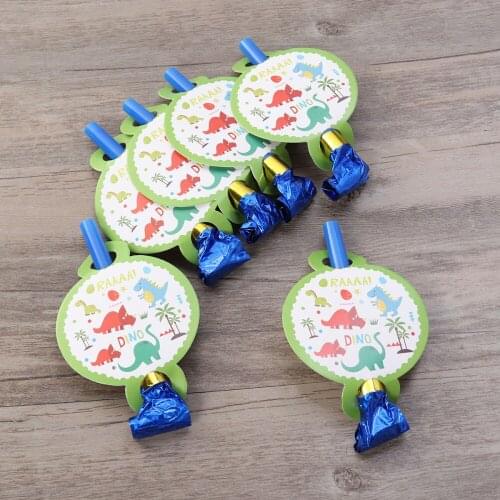 6 Pcs Blowout Whistle Creative Dinosaur Patterned Cheer Whistles Party Supplies Blowing Dragon for Dinner Party Birthday Party